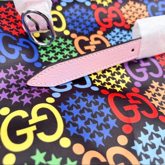 Gucci Psychedelic Multicolor Print Bucket Bag Pink with Drawstring - Picture 12 of 16